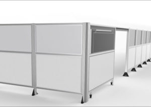 Modular Fence with Sliding Door Element - Reja con puerta deslizante para cerrar un área