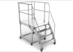 Mobile Stairway with locking wheels - Escalera móvil con llantas de bloqueo