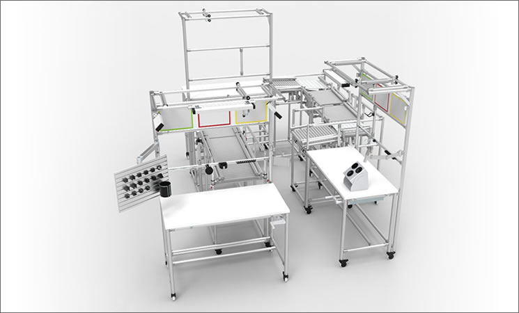 Modular and adjustable frames designed for a school laboratory