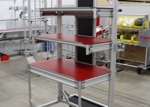 LPS Rolling Product Supply Cart with Red Panels