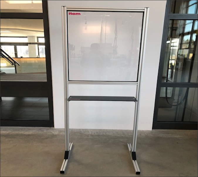 Clear Partition Panel Guard with "Pass-Through: Shelf