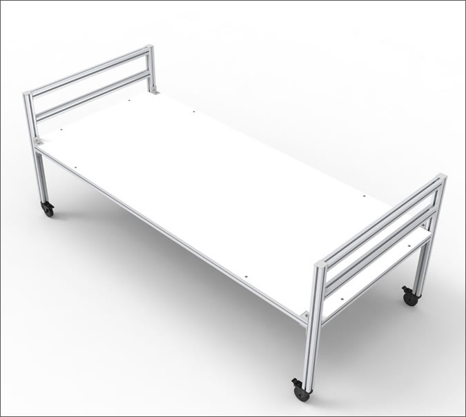 LEX-00315 - Bed Frame with Locking Castor Wheels