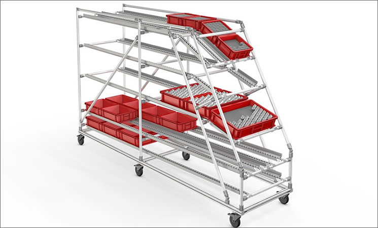 Material provisioning rack on castors