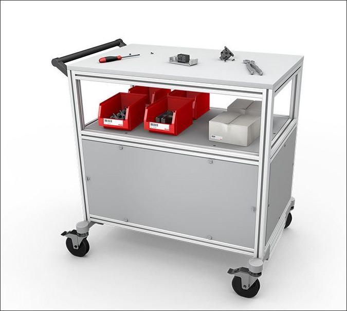 Custom mobile cart with work area - Carrito móvil personalizado con área de trabajo