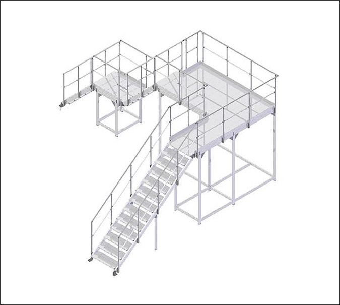 Platform of different levels with stairs - Plataforma de diferentes niveles con escaleras