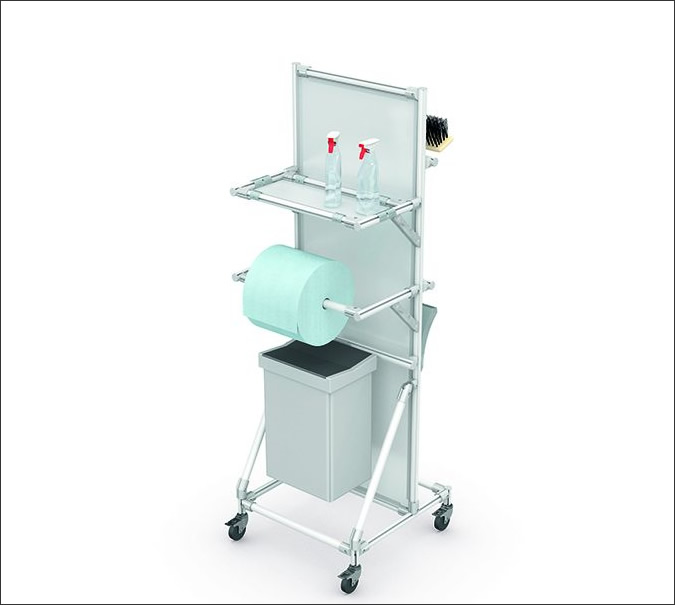 Lightweight and compact cleaning trolley with 5S features - Carrito de limpieza ligero y compacto con características 5S