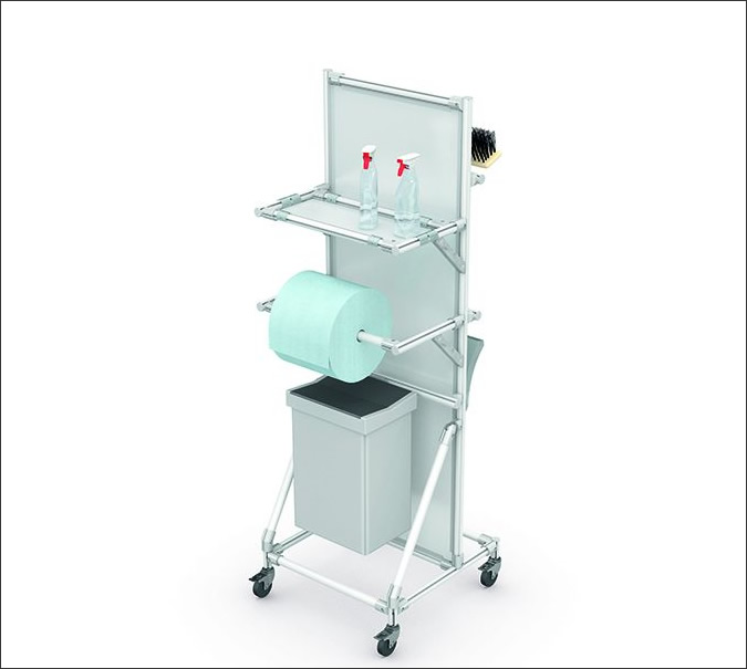 Lightweight and compact cleaning trolley with 5S features