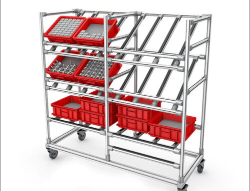 Rack lateral modular hecho de perfiles tubulares