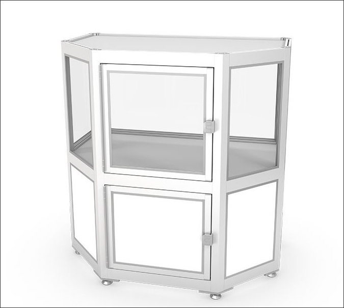 Hexagonal cabin for processes with additional supply section