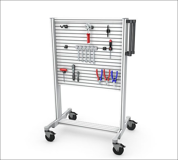 Tool panel rack and accessories - Rack de panel de herramientas y accesorios