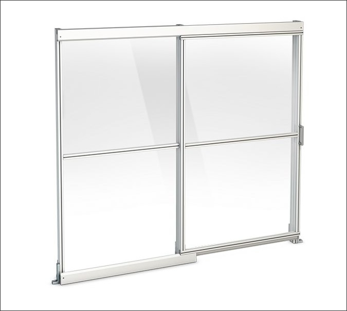 System of rails to create sliding doors - Sistema de rieles para crear puertas deslizantes