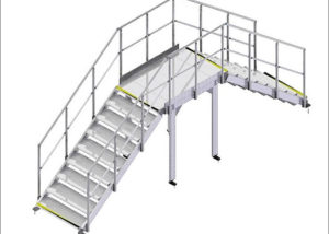 Bridge with platform and stairs - Puente con plataforma y escaleras