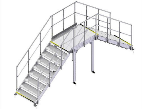 Puente con dos escaleras y una plataforma