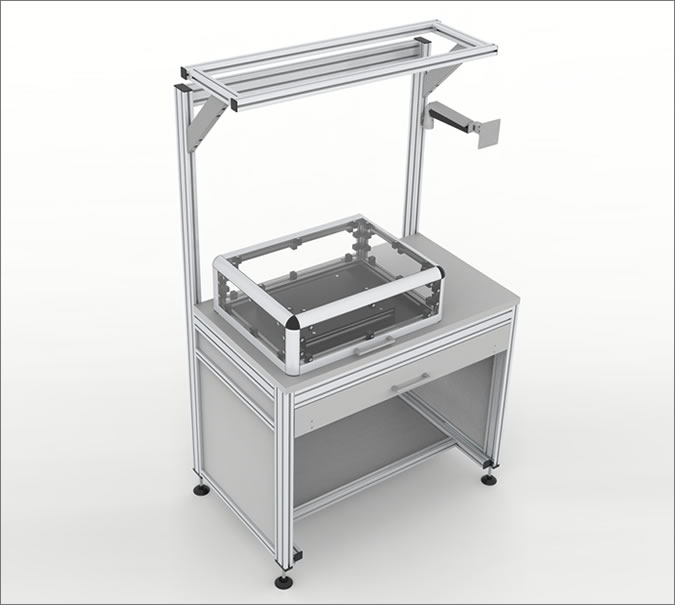 Work Bench with testing area, Mesa de trabajo con área de pruebas