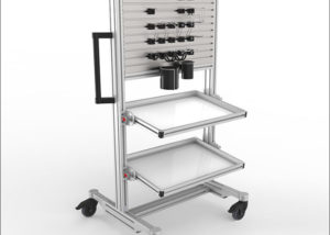 Rack with tool panel - Rack con panel de herramientas