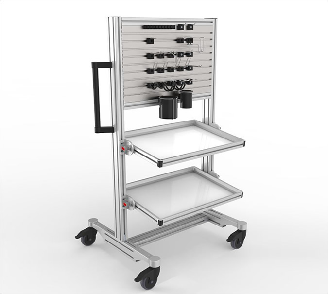 Rack with tool panel - Rack con panel de herramientas