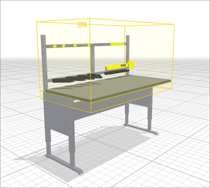 A Work Bench with ESD safe EPA zone