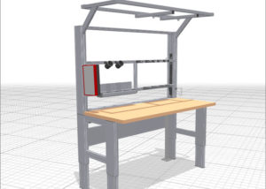 Work Bench with Four electrically height-adjustable Lifting Columns for load-carrying capacity