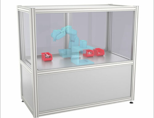 Secure robot enclosure with double doors