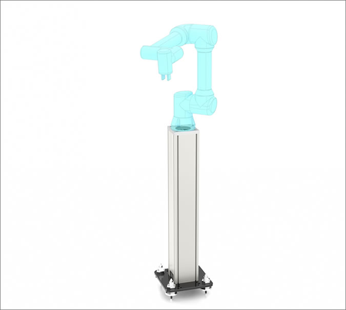 Columna compacta estacionaria para cobots