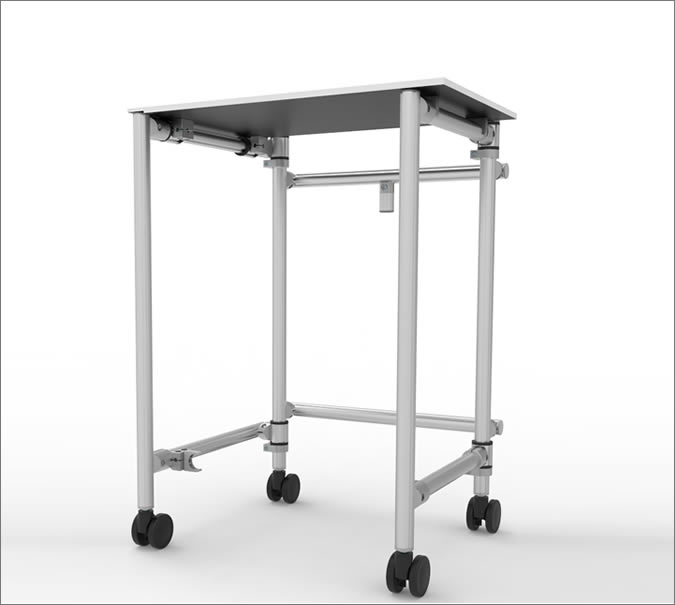 Folding table for transporting boxes