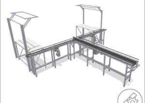 Parallel production with conveyor belts in a Т-configuration