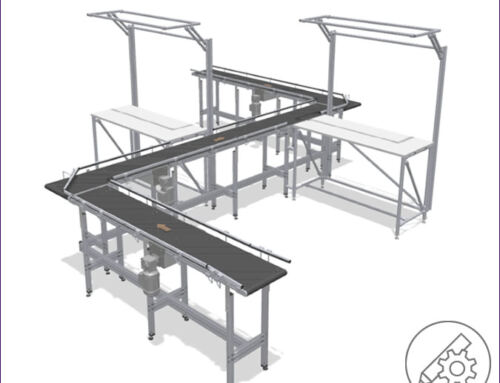 Interconexión de estaciones de trabajo con cintas transportadoras en una configuración en Z