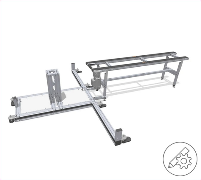 Palletizing station with cobot and conveyor belt