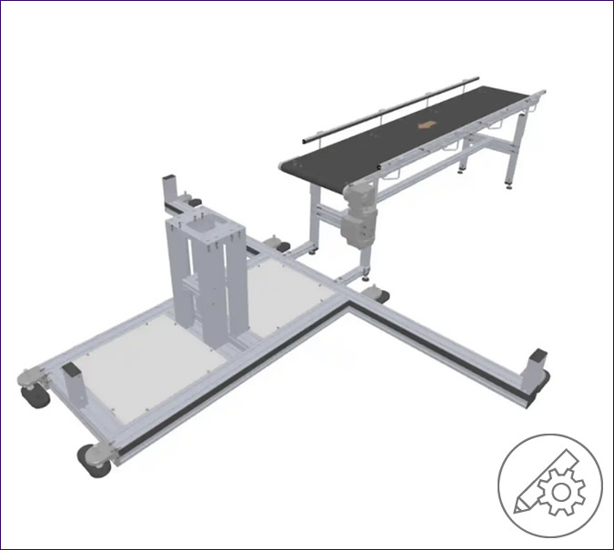 Palletizing unit with conveyor belt for ABB cobots