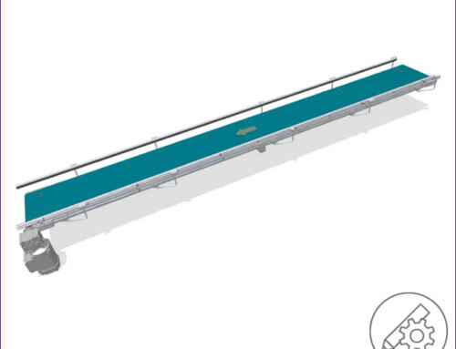 Flat Belt Conveyor with railing, non-accumulating