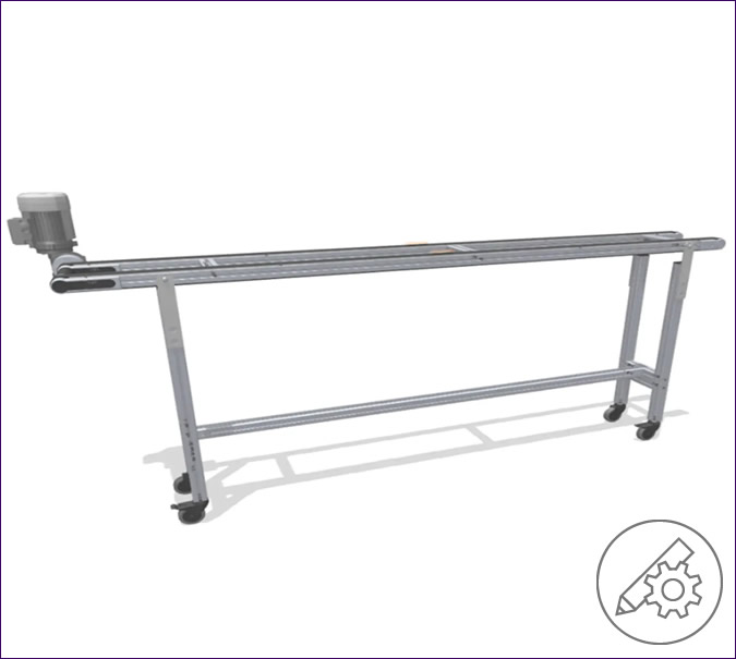 Basic model Double Flat Belt Conveyor - accumulating and ESD-safe