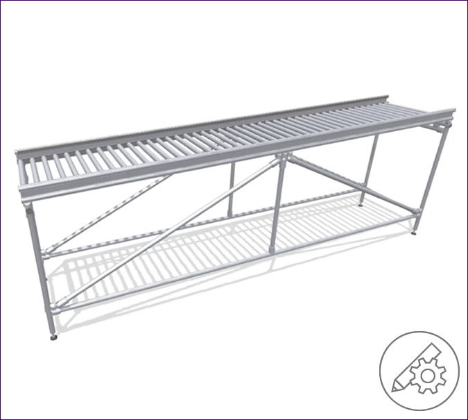 Transport conveyor roller with 2° incline