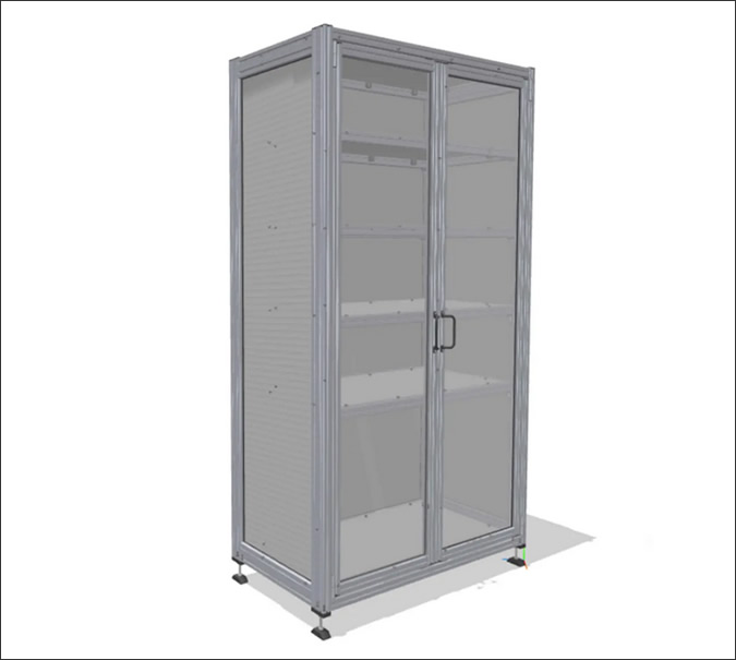 Tall storage cabinet with two doors