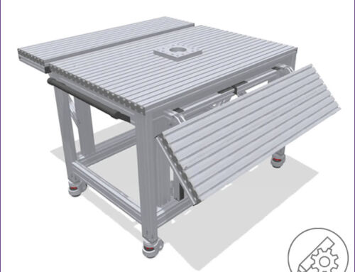 Robot workstation with expandable work surface