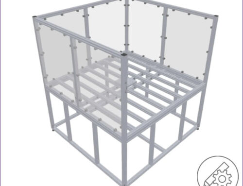 Partially enclosed robot cell