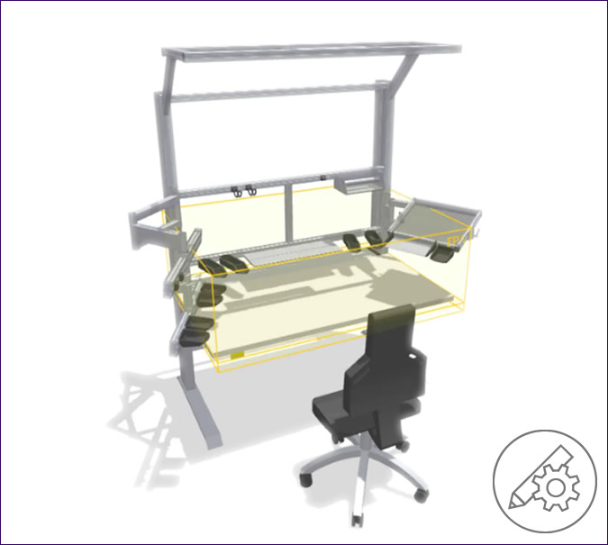 ESD-safe work bench with material supply