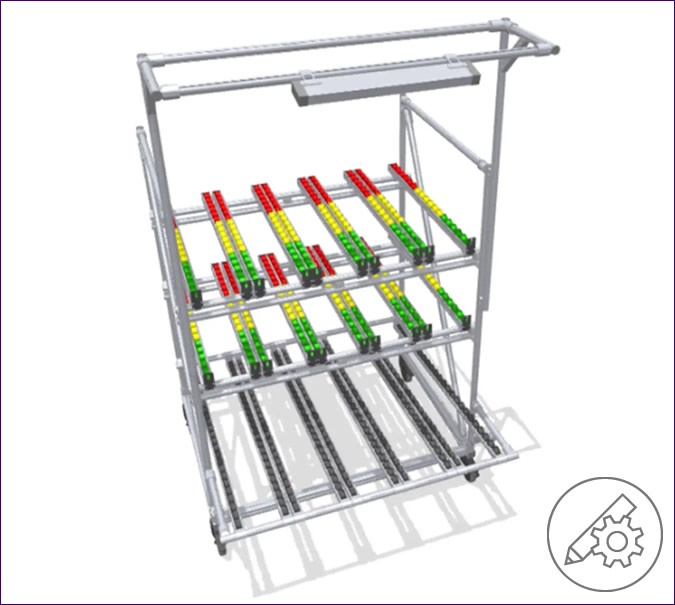 Mobile D30 Kanban FIFO rack