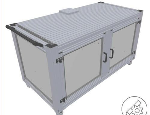 Estación de trabajo móvil para robot con armario bajo