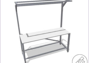 Table Economy with upright and overhang