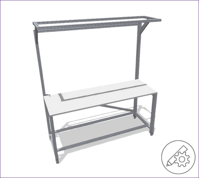 Table Economy with upright and overhang