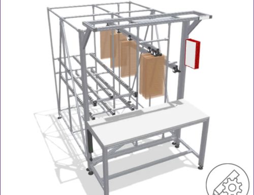 Workstation with integrated suspended conveyor system and FIFO rack